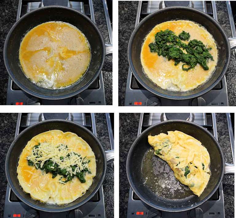 Spinach And Cheese Omelette Recipe Cuisine Fiend